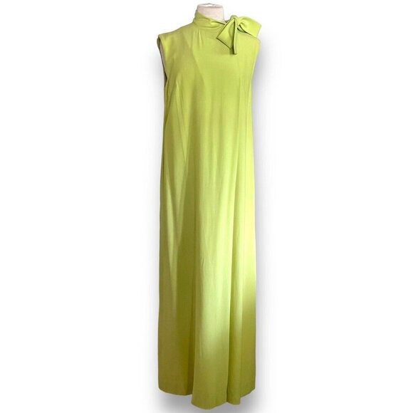 Vintage 1960s Elizabeth Arden Womens Jumpsuit Sz Large Lime Green Wide Leg Mod - Picture 7 of 14
